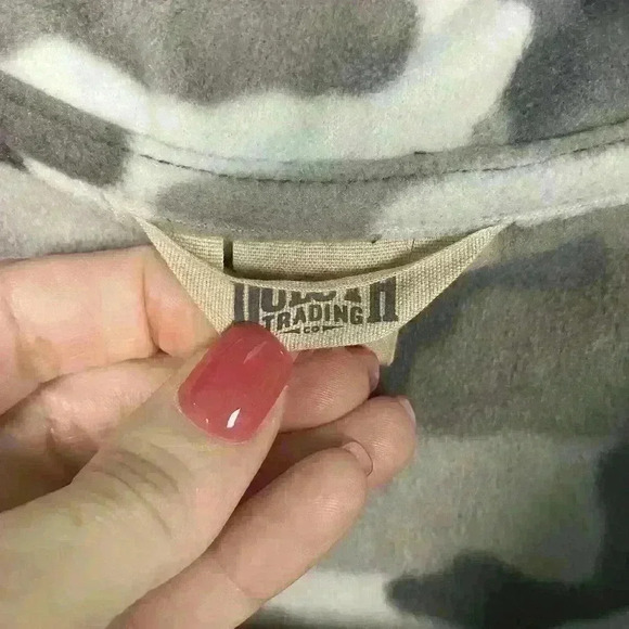 Duluth Trading‎ Womens 2XL Pullover Gray Fleece Camo Doubleback Printed Fleece - Picture 2 of 10